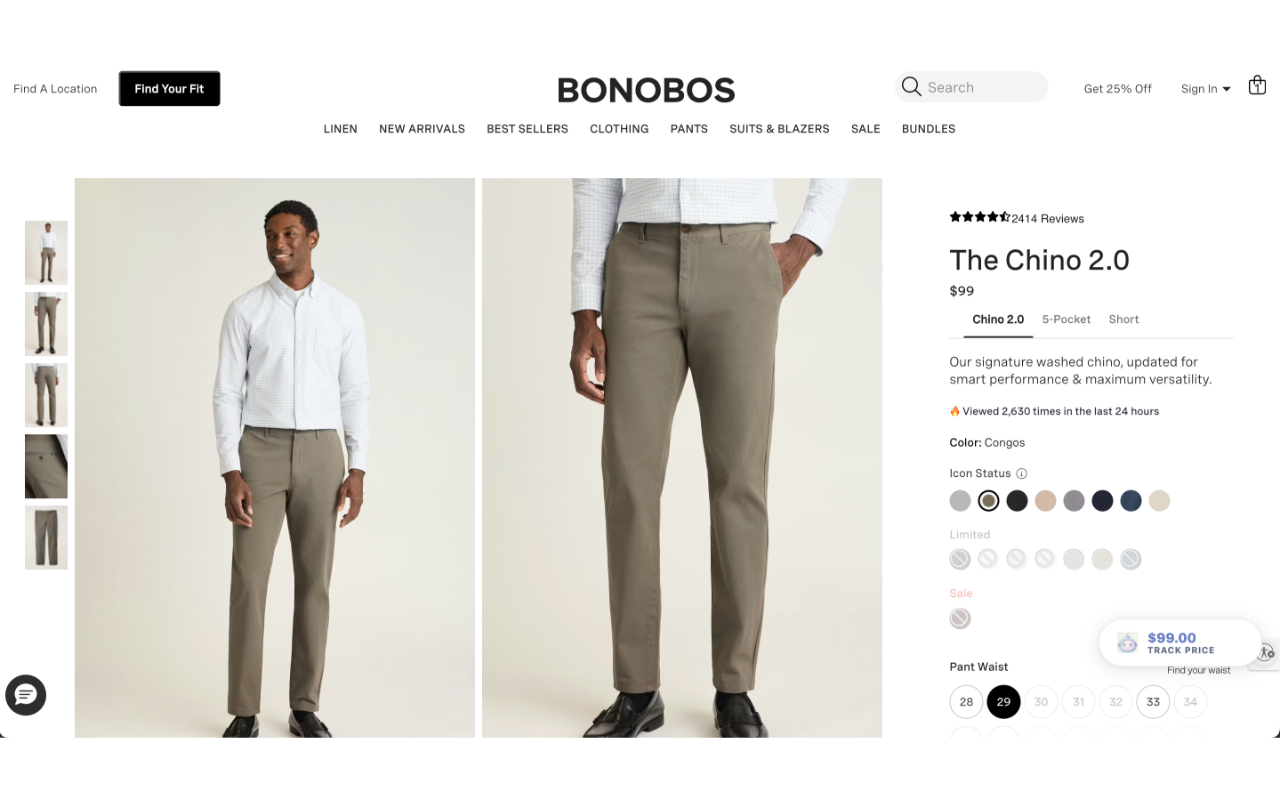 Price drop alert shown directly on a product page