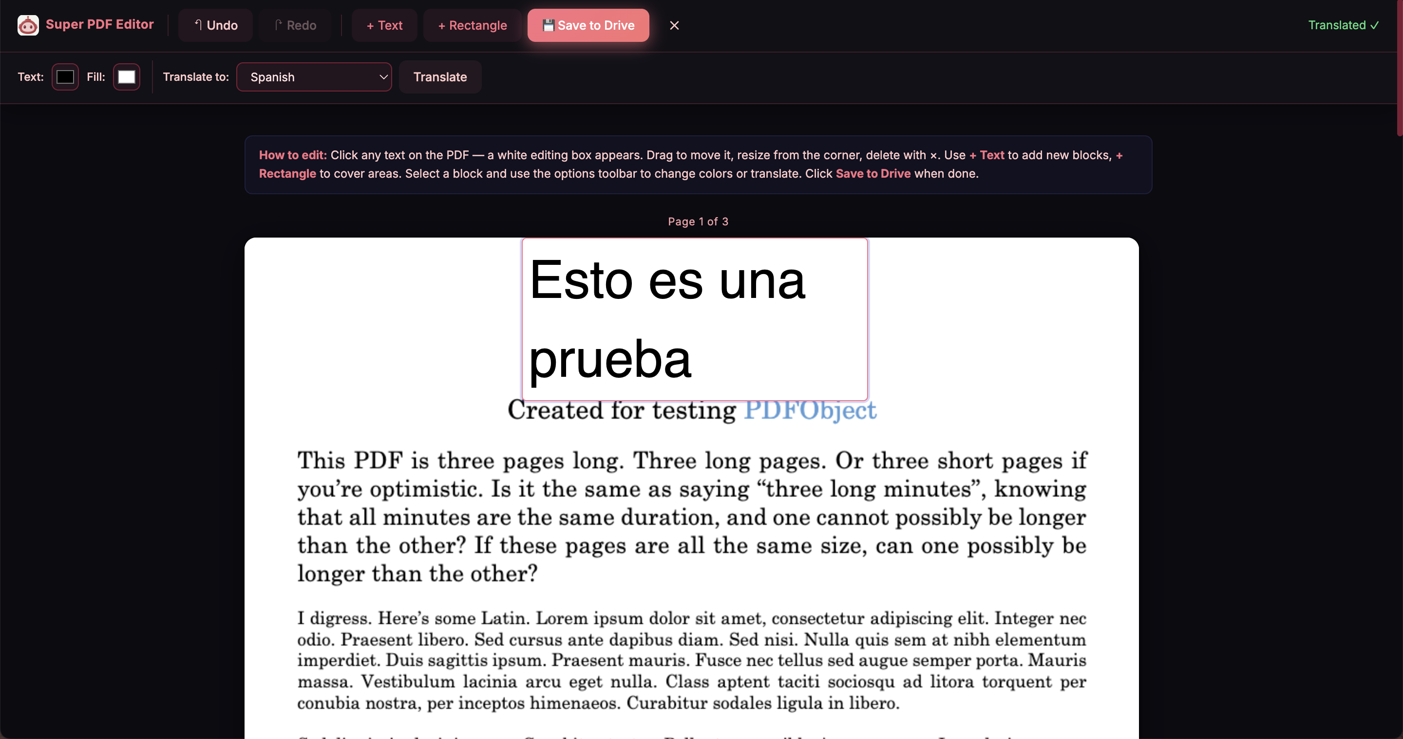 Translate PDF to over 100 languages