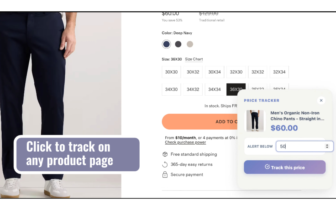 Set up a price alert in Very Big Price Tracker